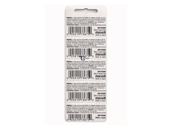 Pack 5 Pilas SR716SW (315) 1.55v Maxell Tipo Botón Holograma 2
