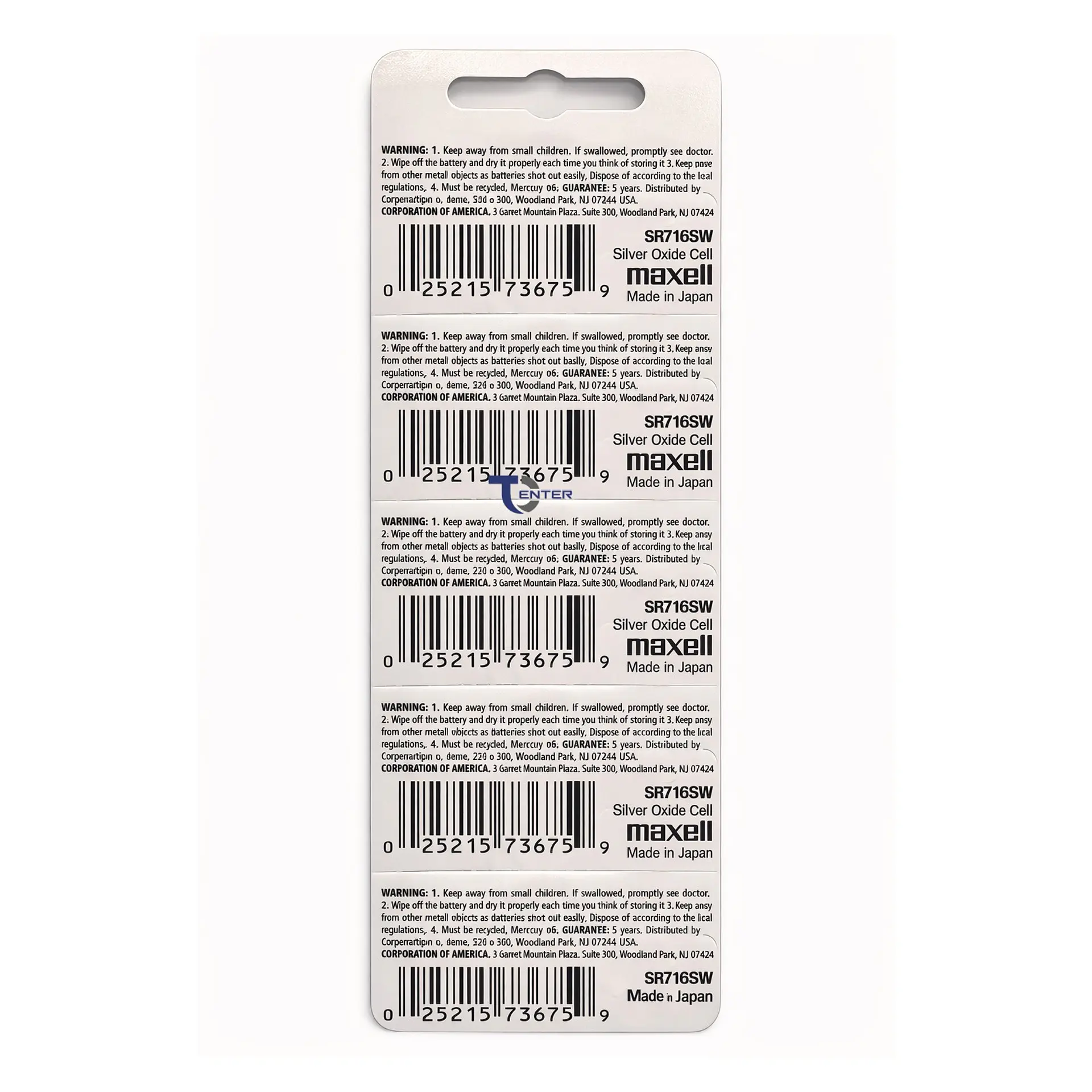 Pack 5 Pilas SR716SW (315) 1.55v Maxell Tipo Botón Holograma 2