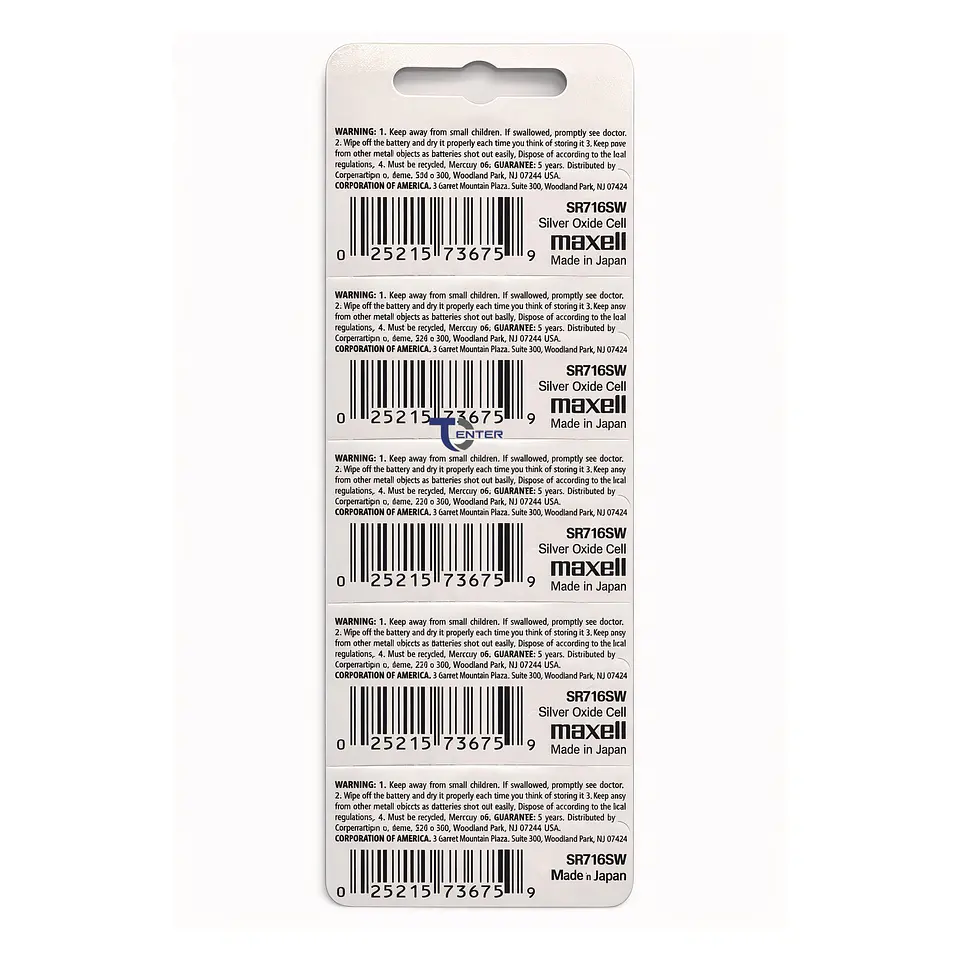Pack 5 Pilas SR716SW (315) 1.55v Maxell Tipo Botón Holograma 2