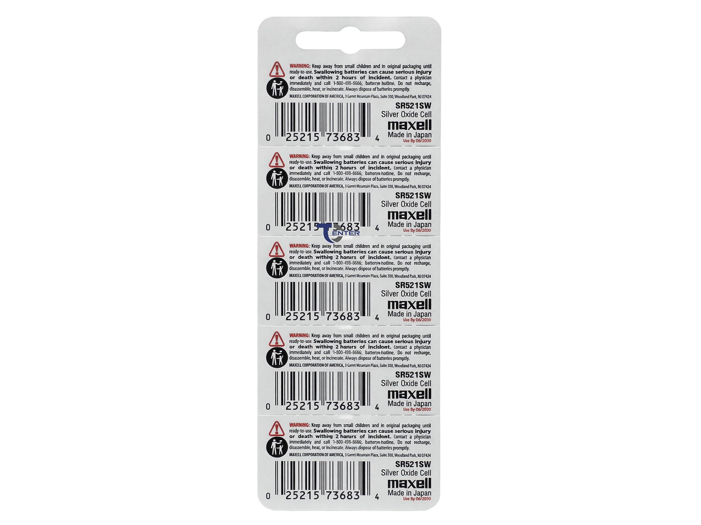 Pack 5 Pilas SR521SW (379) 1.55v Maxell Tipo Botón Holograma 2