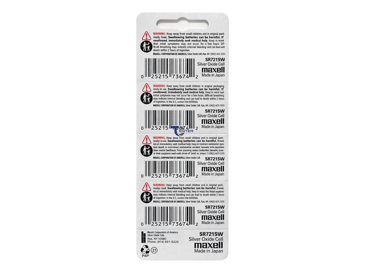 Pack 5 Pilas SR721SW (362) 1.55v Maxell Tipo Botón Holograma 2