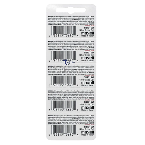 Pack 5 Pilas SR731SW (329) 1.55v Maxell Tipo Botón Holograma