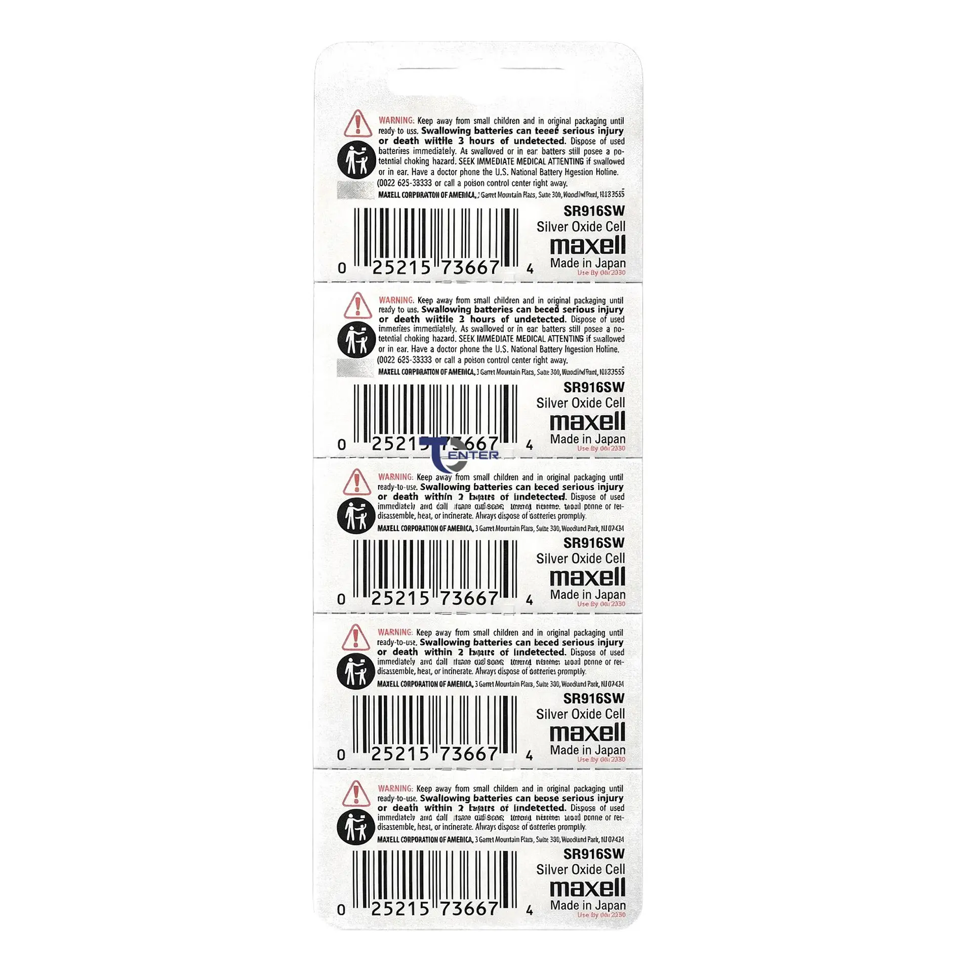 Pack 5 Pilas SR916SW (373) 1.55v Maxell Tipo Botón Holograma 2