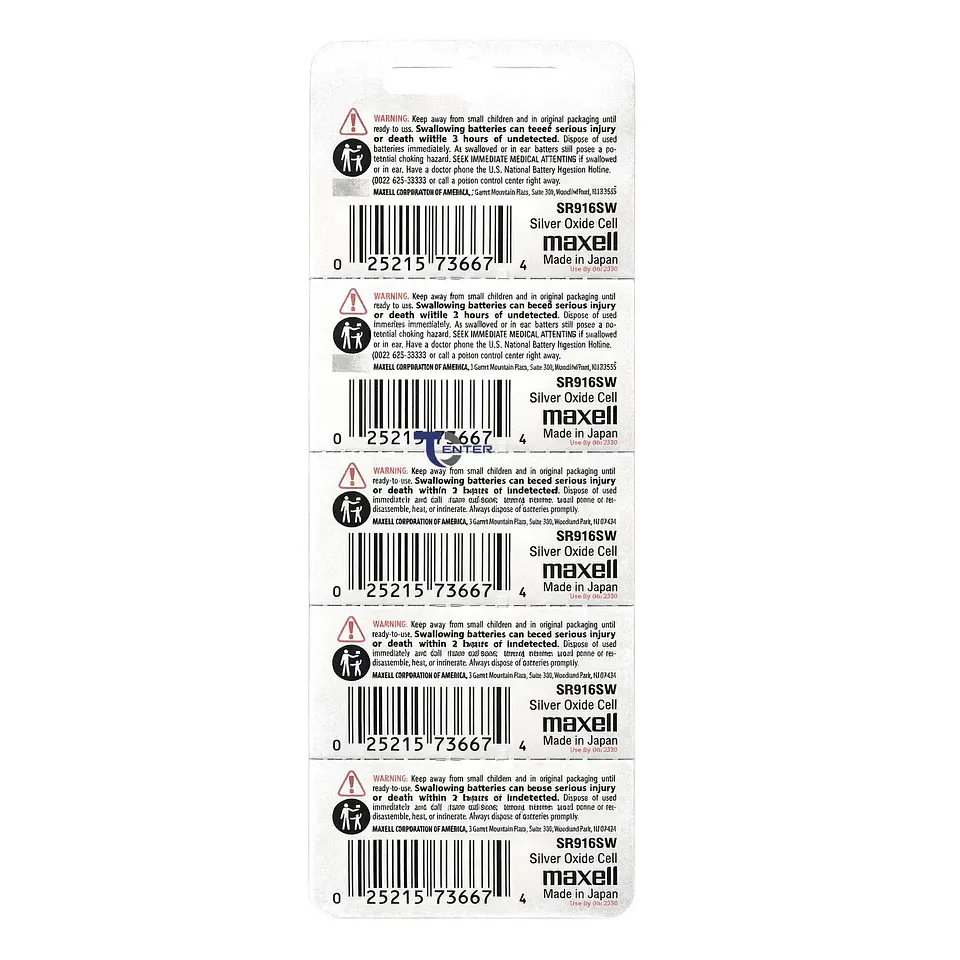 Pack 5 Pilas SR916SW (373) 1.55v Maxell Tipo Botón Holograma 2