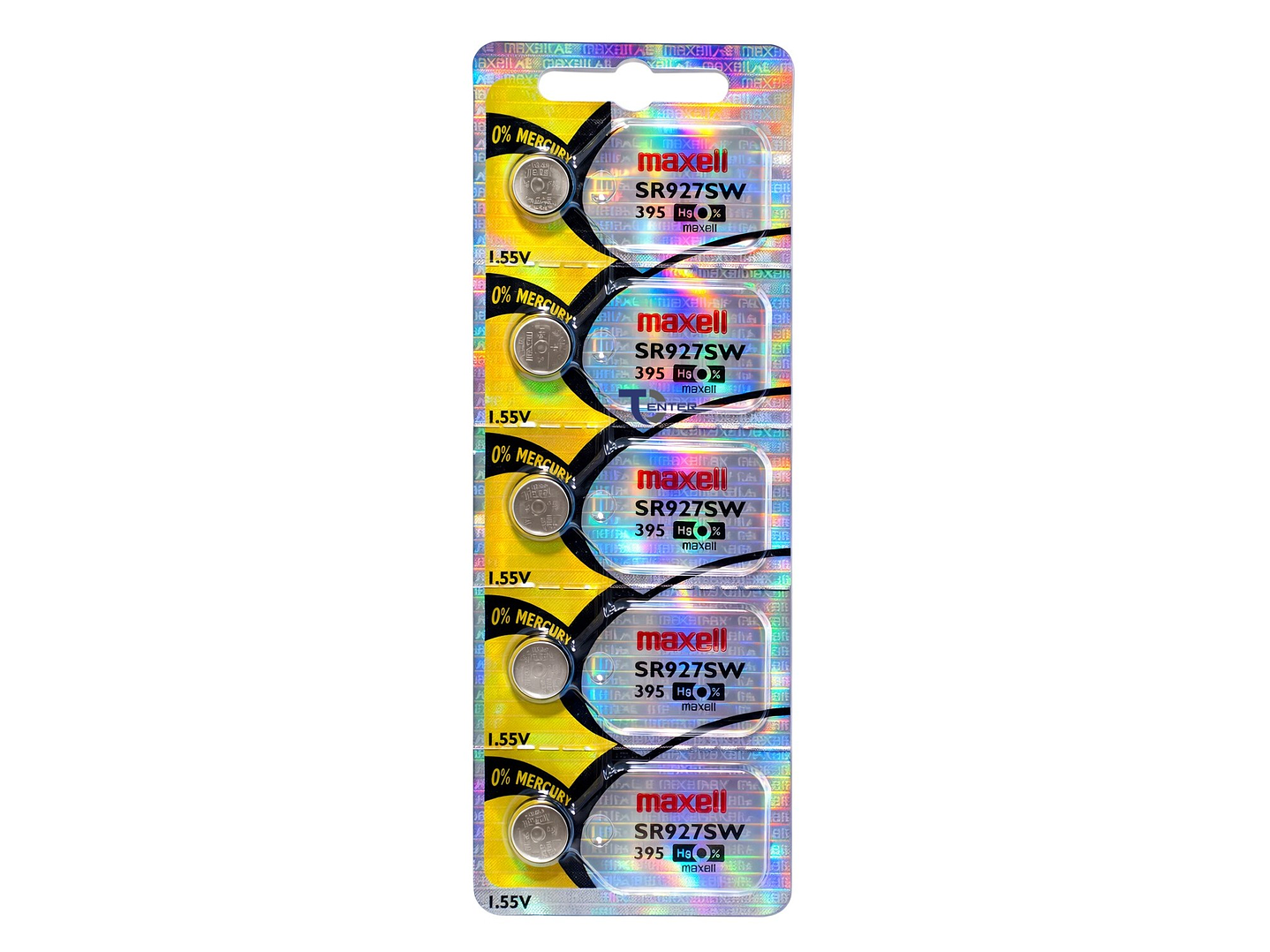 Pack 5 Pilas SR927SW (395) 1.55v Maxell Tipo Botón Holograma 1