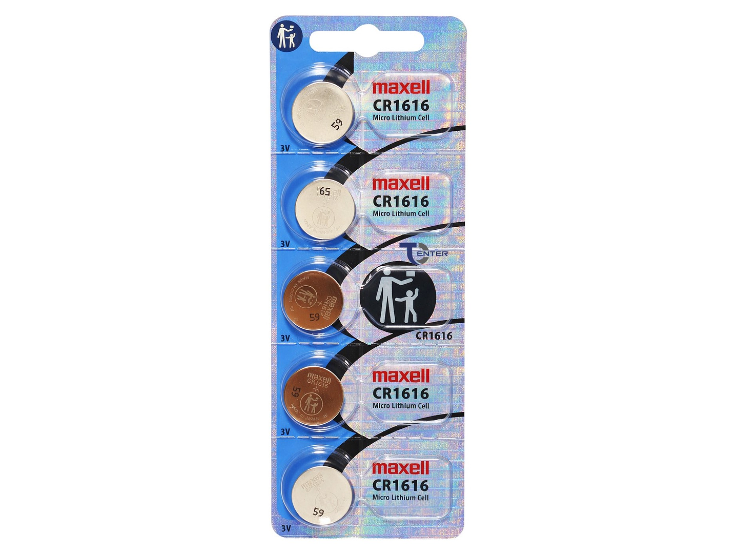 Pack 5 Pilas CR1616 3v Maxell Tipo Botón Holograma 1