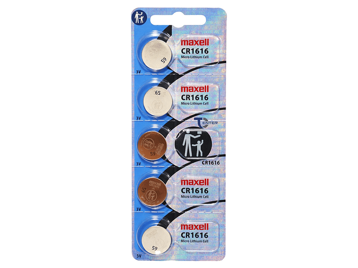Pack 5 Pilas CR1616 3v Maxell Tipo Botón Holograma 1