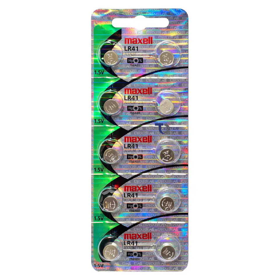 Pack 10 Pilas LR41 (AG3) 1.5v Maxell Tipo Botón Holograma 1