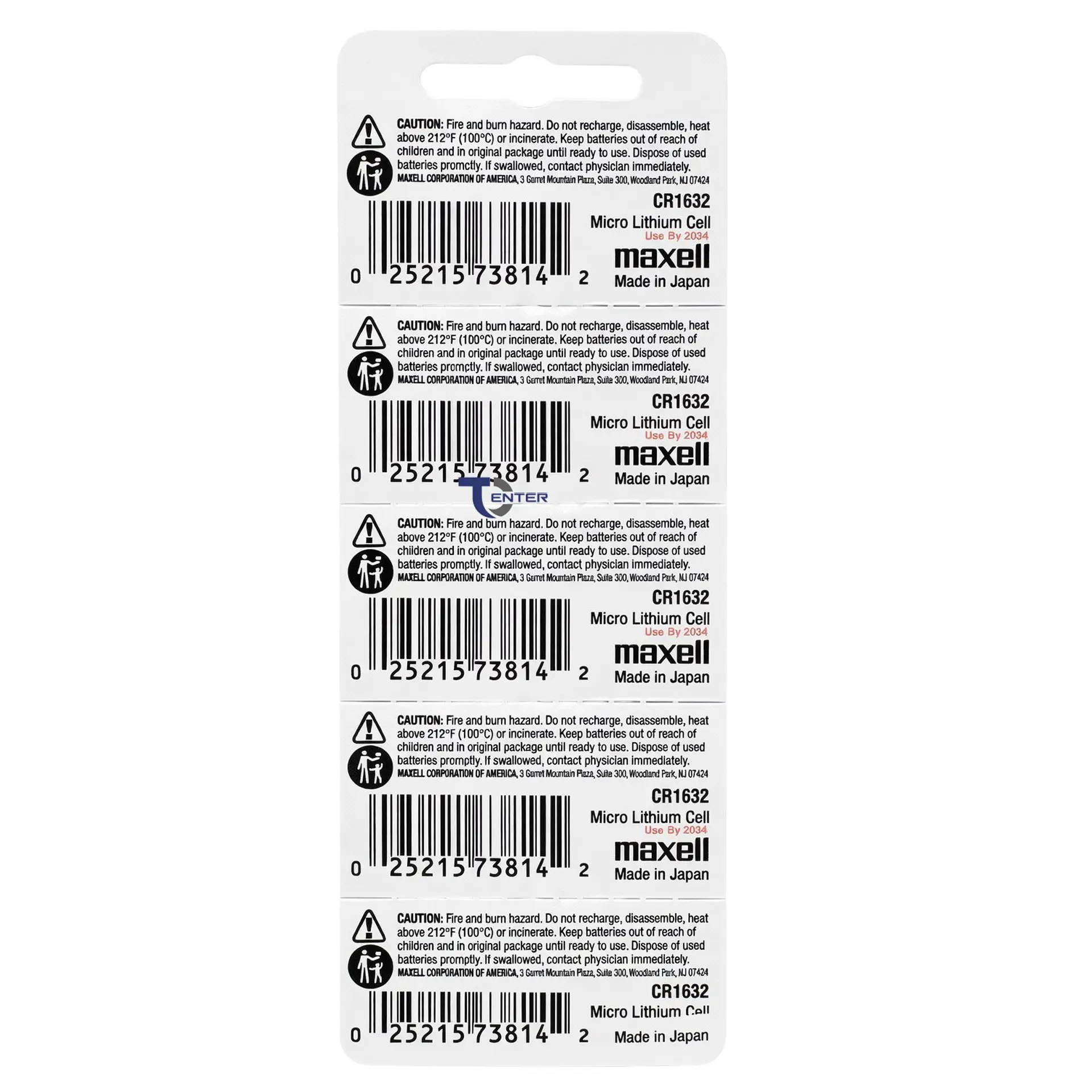 Pack 5 Pilas CR1632 3v Maxell Tipo Botón Holograma 2