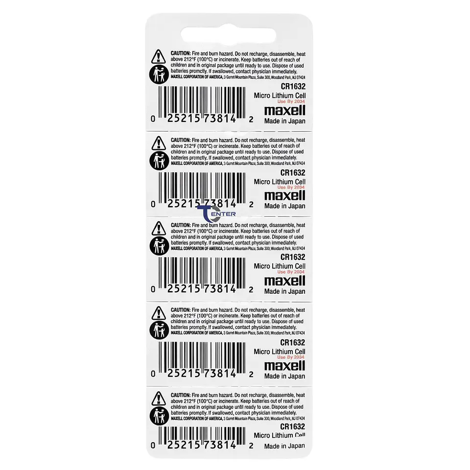 Pack 5 Pilas CR1632 3v Maxell Tipo Botón Holograma 2