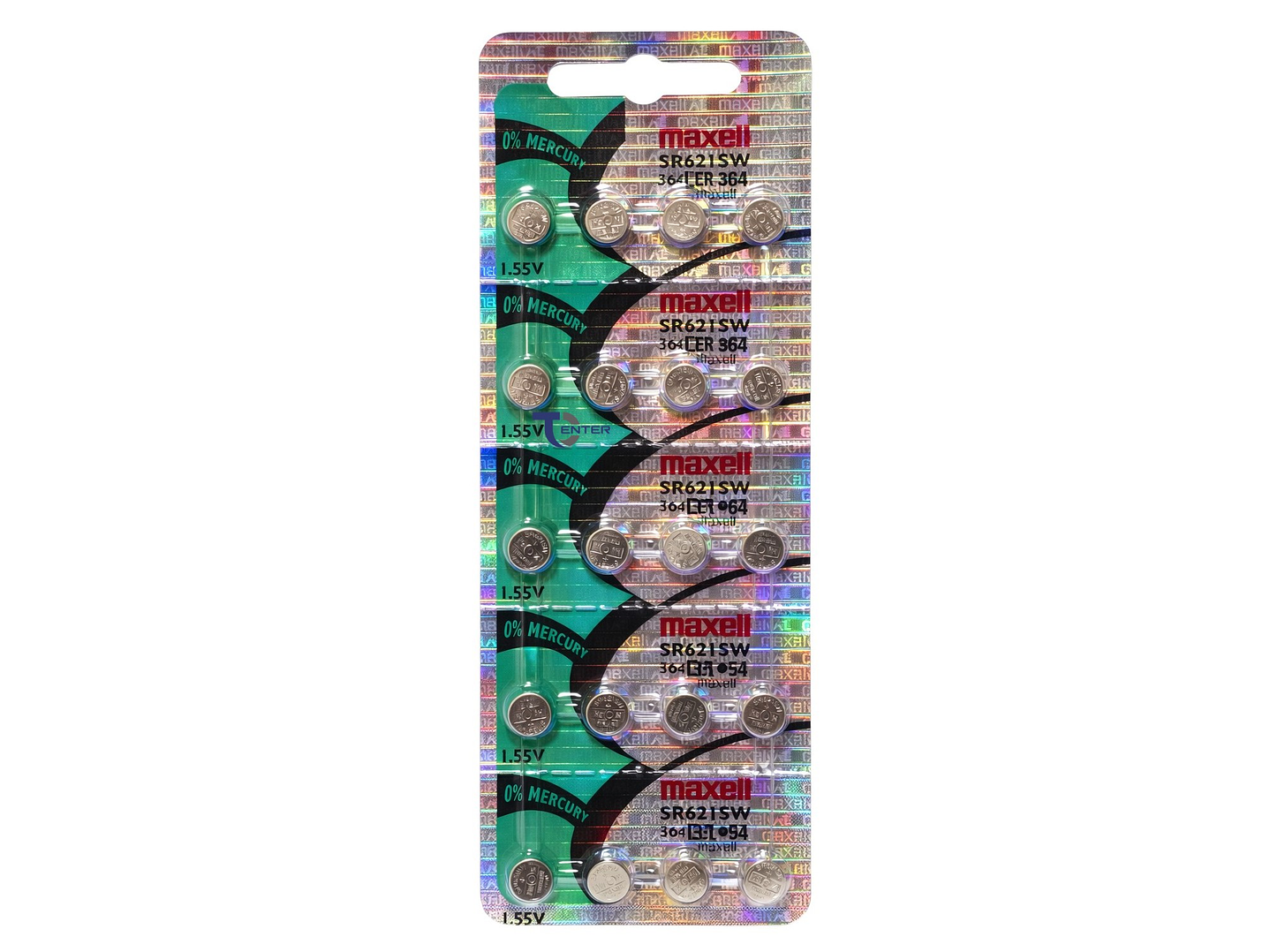 Pack 20 Pilas SR621SW (364) 1.55v Maxell Tipo Botón Holograma	 1