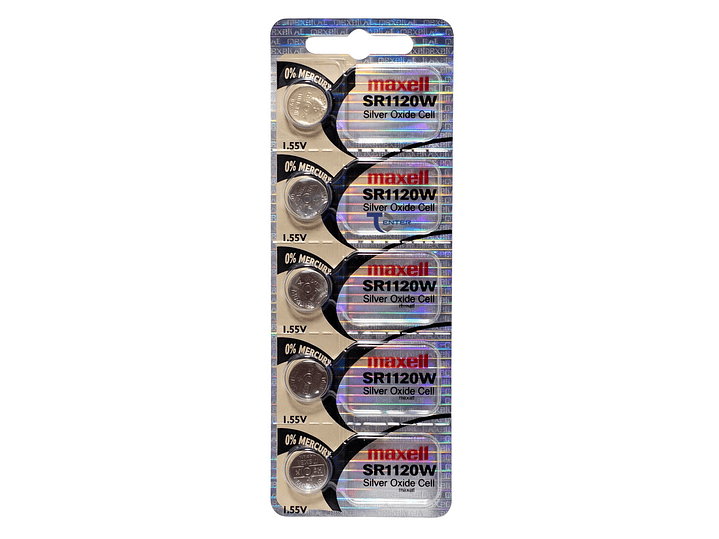 Pack 5 Pilas SR1120SW (391) 1.55v Maxell Tipo Botón Holograma 1