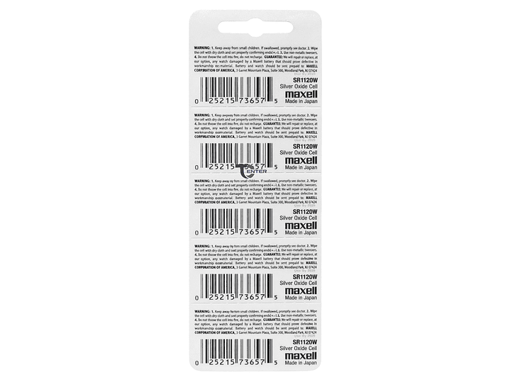 Pack 5 Pilas SR1120SW (391) 1.55v Maxell Tipo Botón Holograma 2