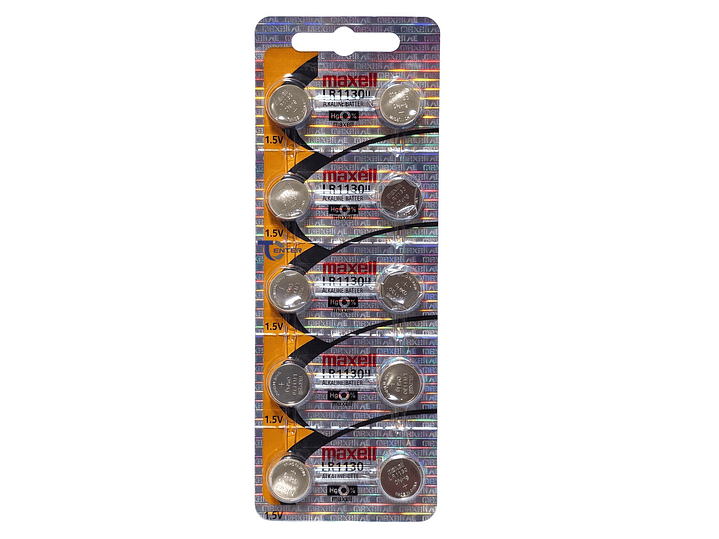 Pack 10 Pilas LR1130 (AG10) 1.5v Maxell Tipo Botón Holograma 1