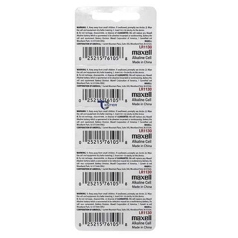 Pack 10 Pilas LR1130 (AG10) 1.5v Maxell Tipo Botón Holograma