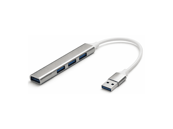 Hub USB 4 Puertos 3.0 Aluminio Gris 1