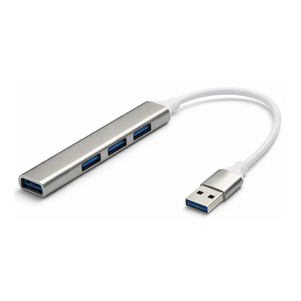 Hub USB 4 Puertos 3.0 Aluminio Gris 1