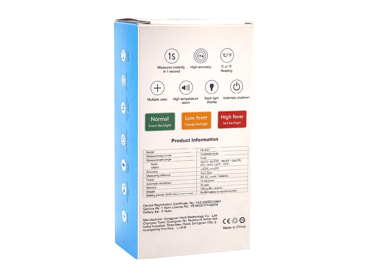 Termómetro Infrarrojo Digital Sin Contacto HL-E31 5