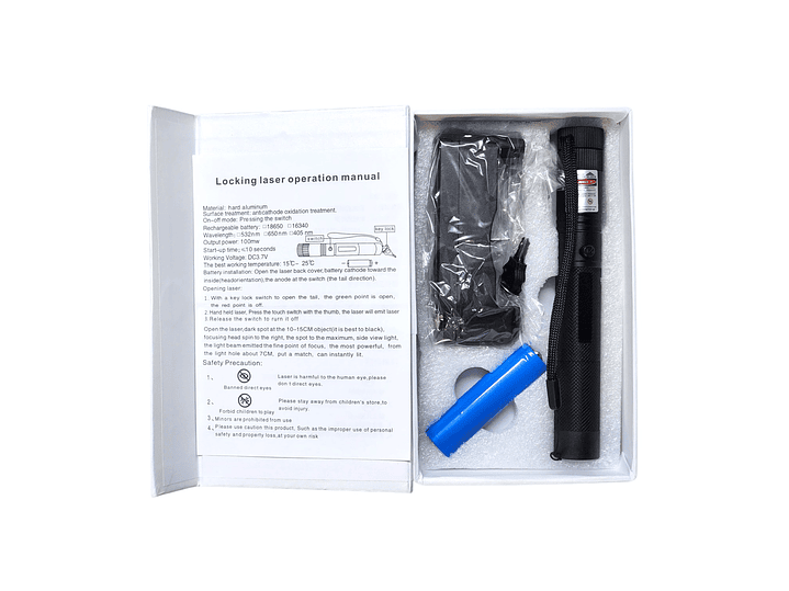 Puntero Láser Portátil Verde 532nm Con Bloqueo Por Llave 7