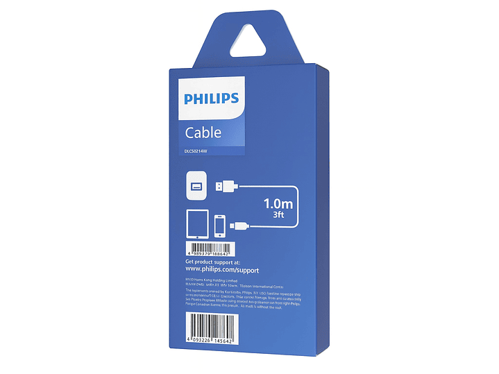 Cable USB-A a Tipo-C Philips DLC5021AW 1 mt Blanco 3