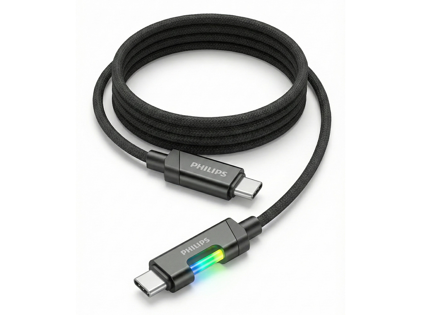 Cable USB-C a USB-C 60w Philips DLC5021CB 1 mt Negro 2