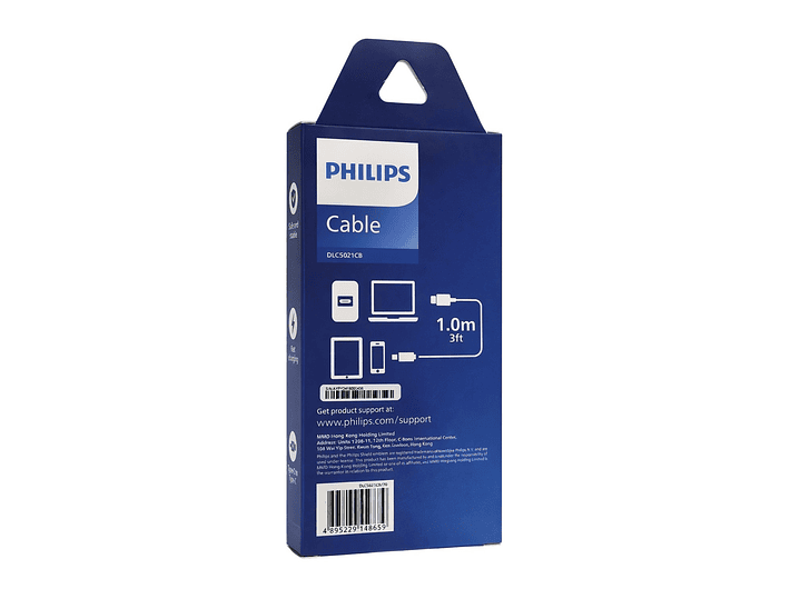 Cable USB-C a USB-C 60w Philips DLC5021CB 1 mt Negro 4