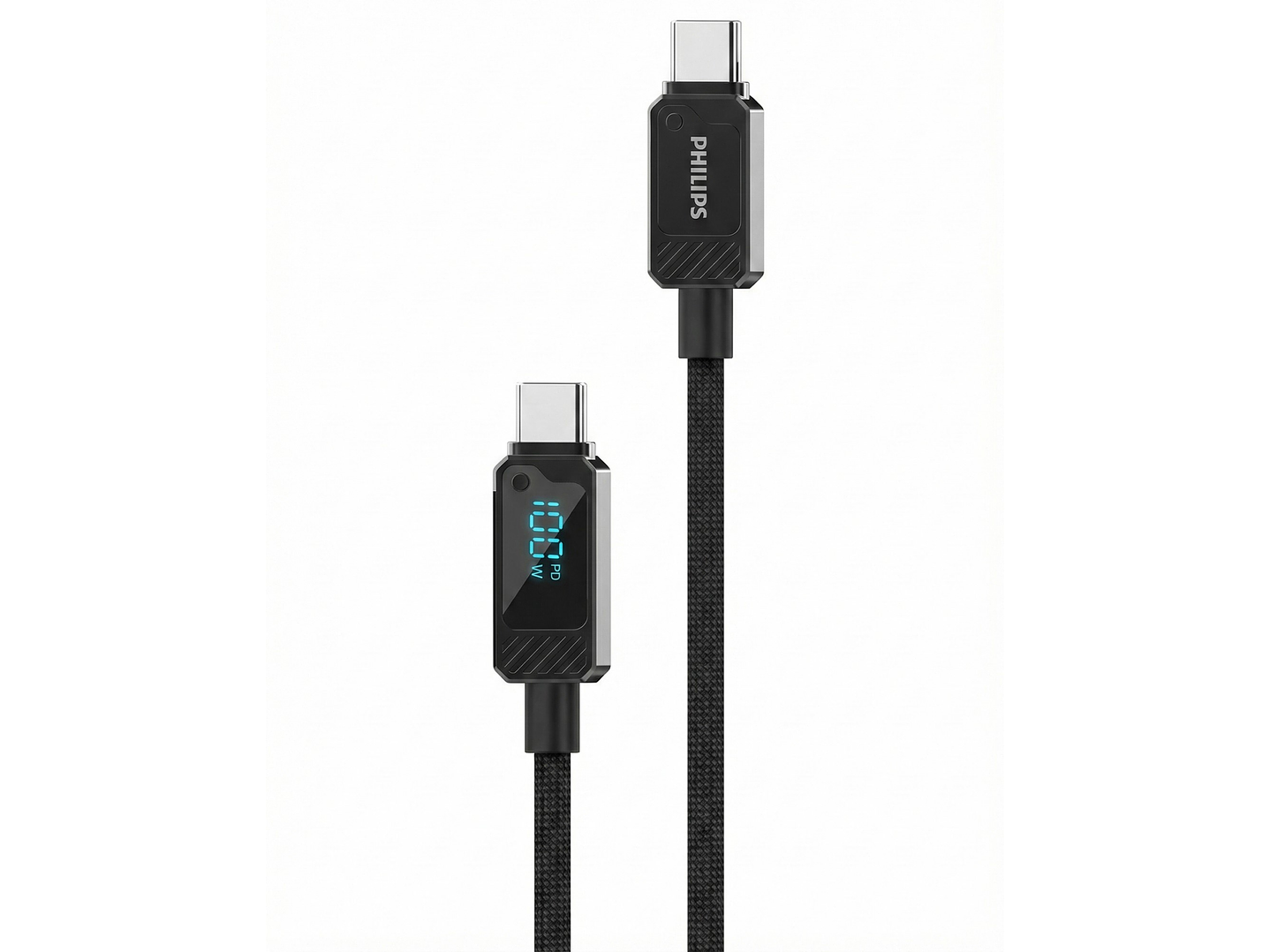 Cable USB-C a USB-C 100w Philips DLC5011CB 1 mt Negro  1