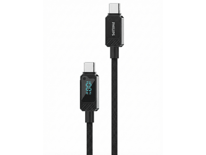 Cable USB-C a USB-C 100w Philips DLC5011CB 1 mt Negro  1