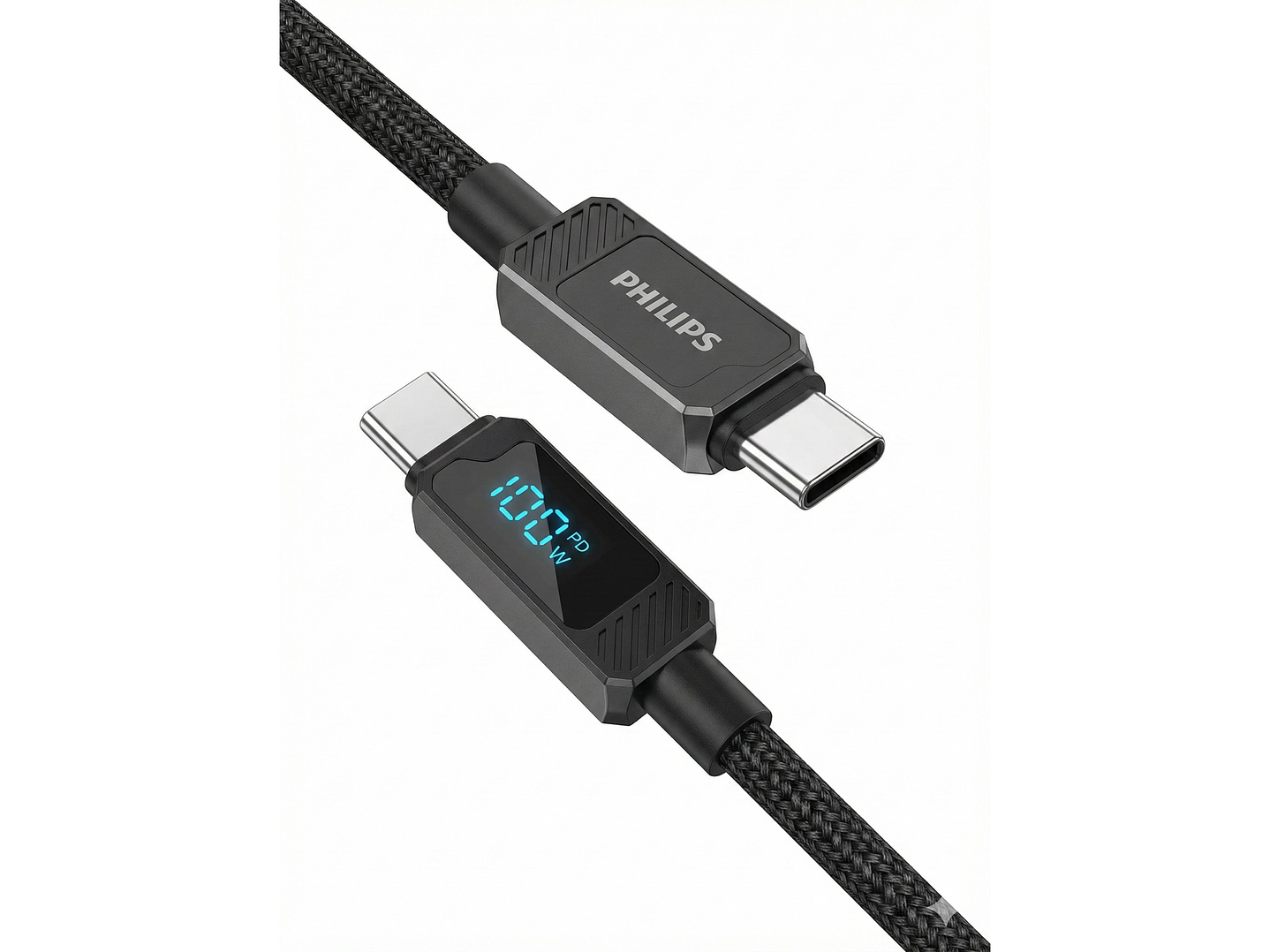 Cable USB-C a USB-C 100w Philips DLC5011CB 1 mt Negro  2