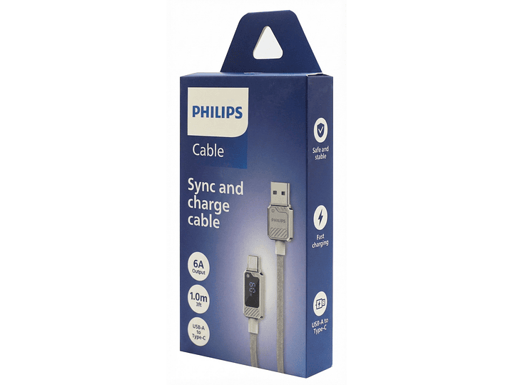 Cable USB-A a Tipo-C Philips DLC5011AW 1 mt Blanco 5