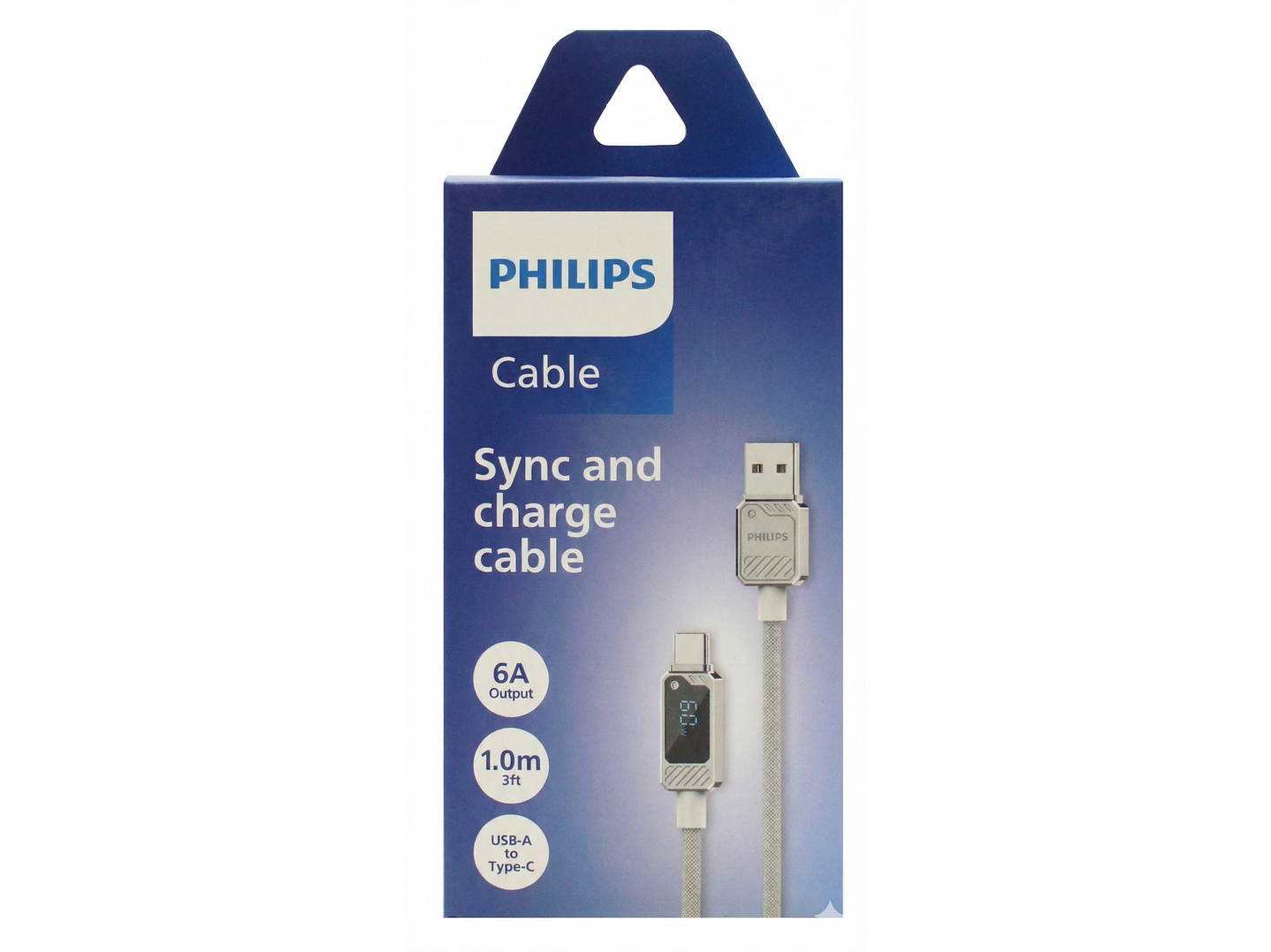 Cable USB-A a Tipo-C Philips DLC5011AW 1 mt Blanco 6