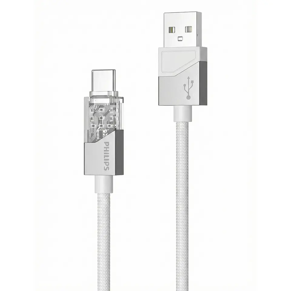 Cable USB-A a USB-C Philips DLC5031AW 1 mt Gris 1
