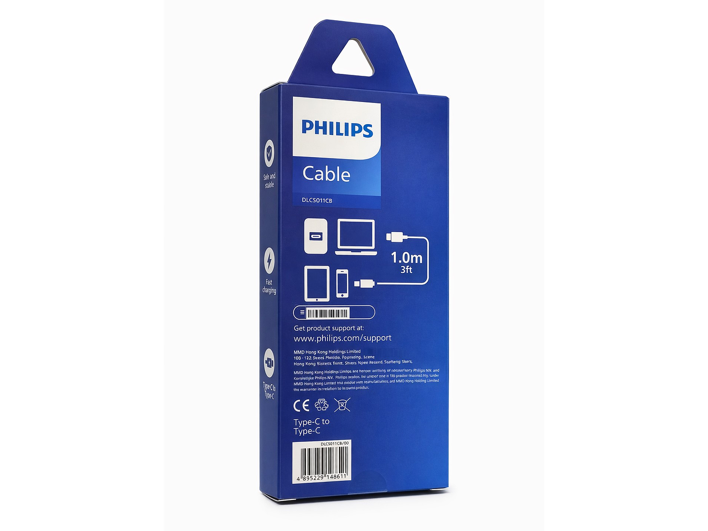 Cable USB-C a USB-C 100w Philips DLC5011CB 1 mt Negro  4