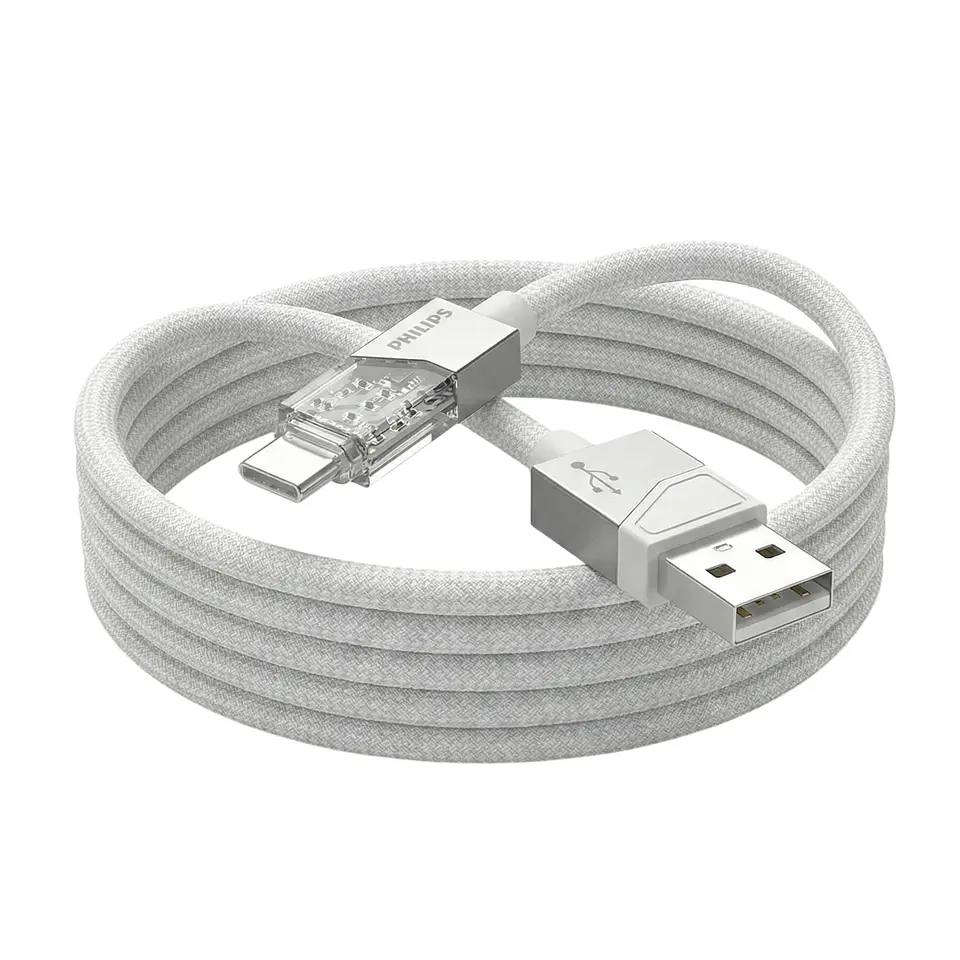 Cable USB-A a USB-C Philips DLC5031AW 1 mt Gris 2
