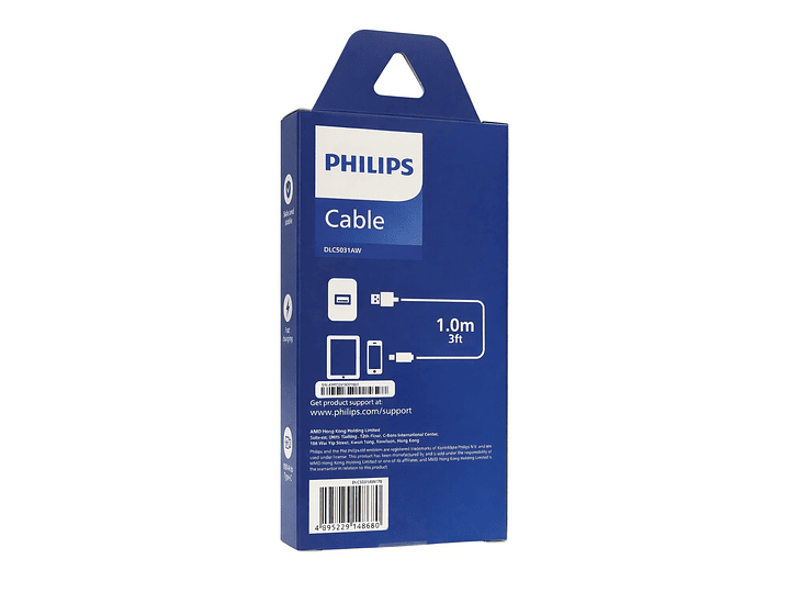 Cable USB-A a USB-C Philips DLC5031AW 1 mt Gris 3