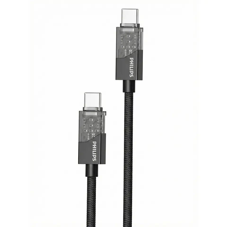 Cable USB-C a USB-C Philips 60w DLC5031CB 1 mt Negro 1