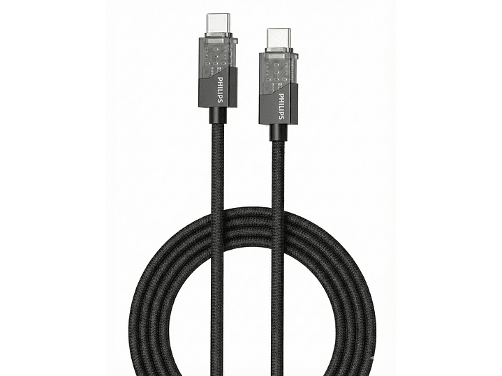 Cable USB-C a USB-C Philips 60w DLC5031CB 1 mt Negro 2