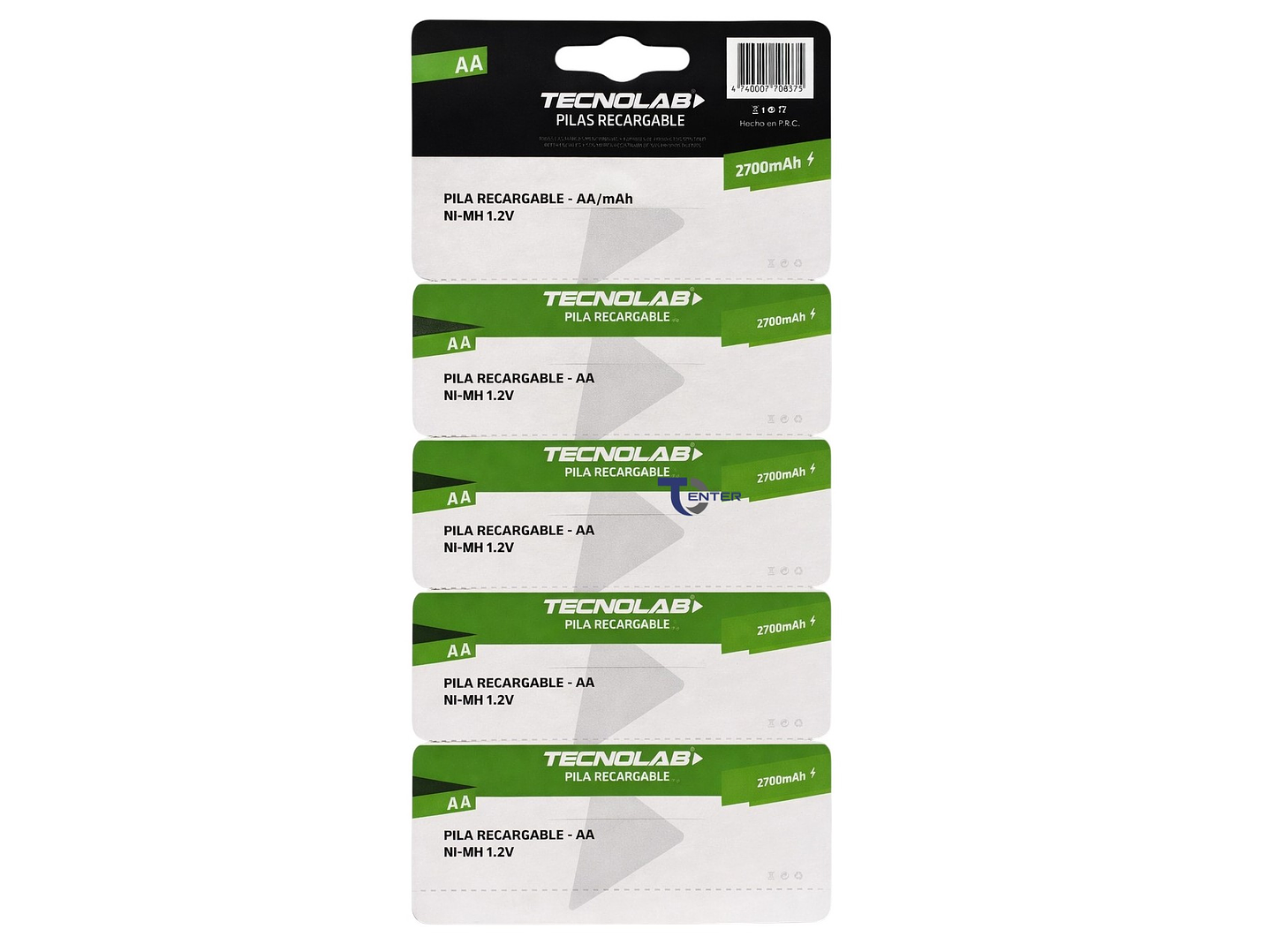 Pack 5 Pilas Recargables AA Tecnolab 2700mha TL727 2