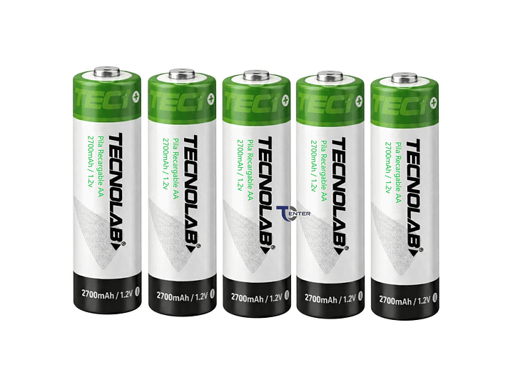 Pack 5 Pilas Recargables AA Tecnolab 2700mha TL727 3