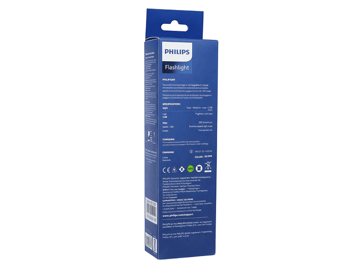 Linterna LED Philips 10W Recargable Zoom 150m 4 Modos 7