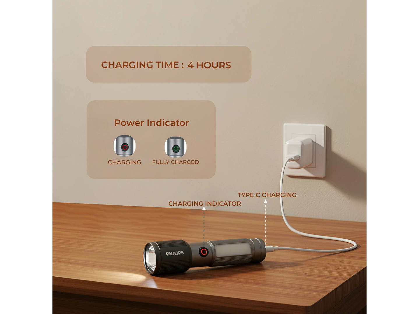 Linterna LED Recargable 330lm 7W SFL2153/56 Philips 4