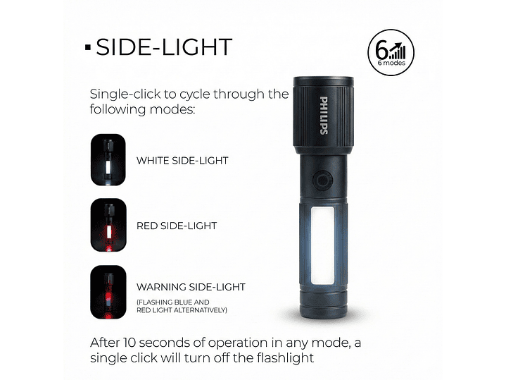 Linterna LED Recargable 330lm 7W SFL2153/56 Philips 6