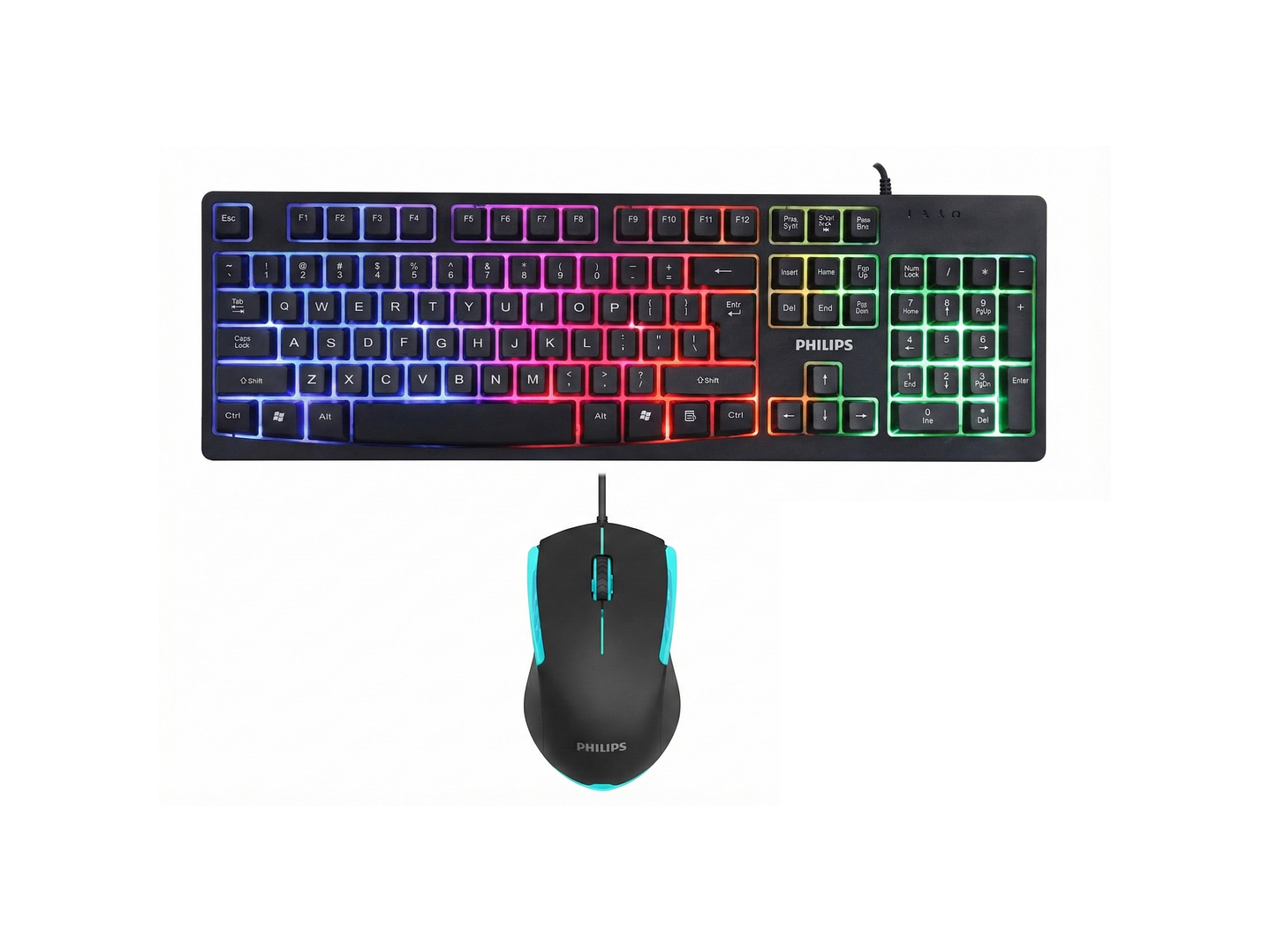 Kit Combo Teclado y Mouse Philips Momentum C214BK SPT6214BK 1