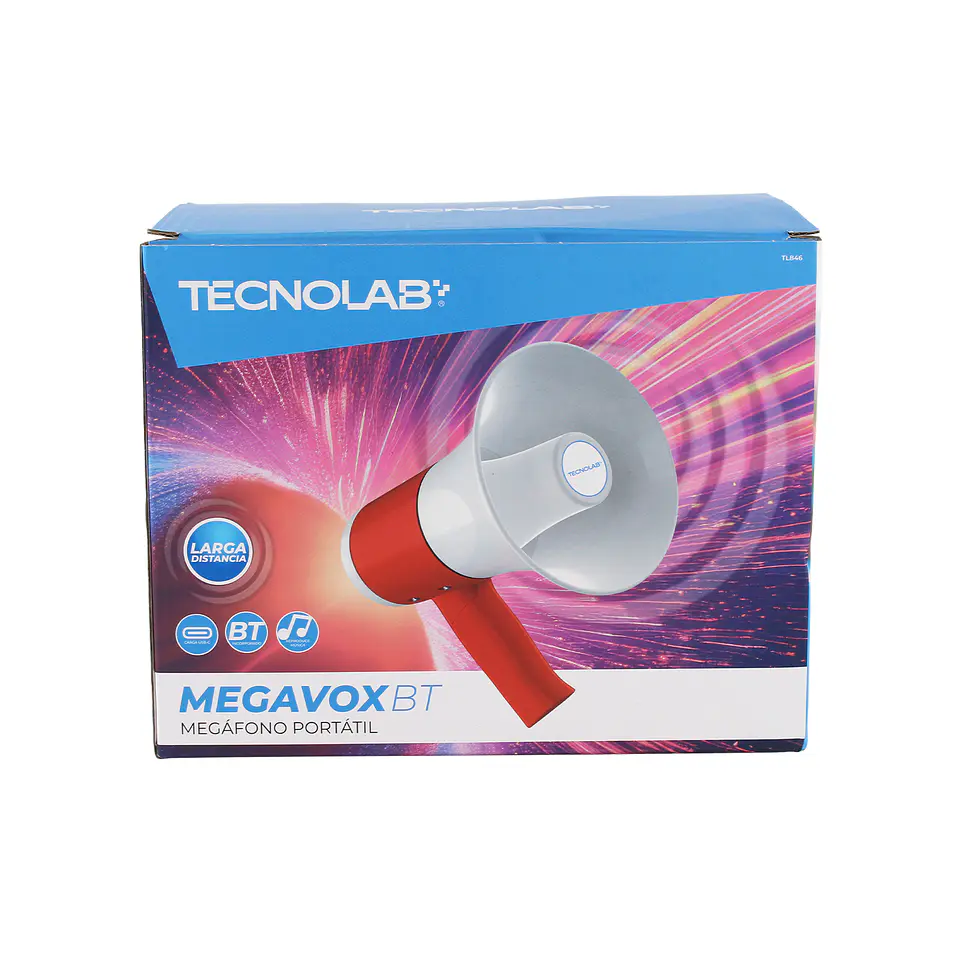 Megáfono Portátil Tecnolab TL846 Recargable BT 35w 300m 7