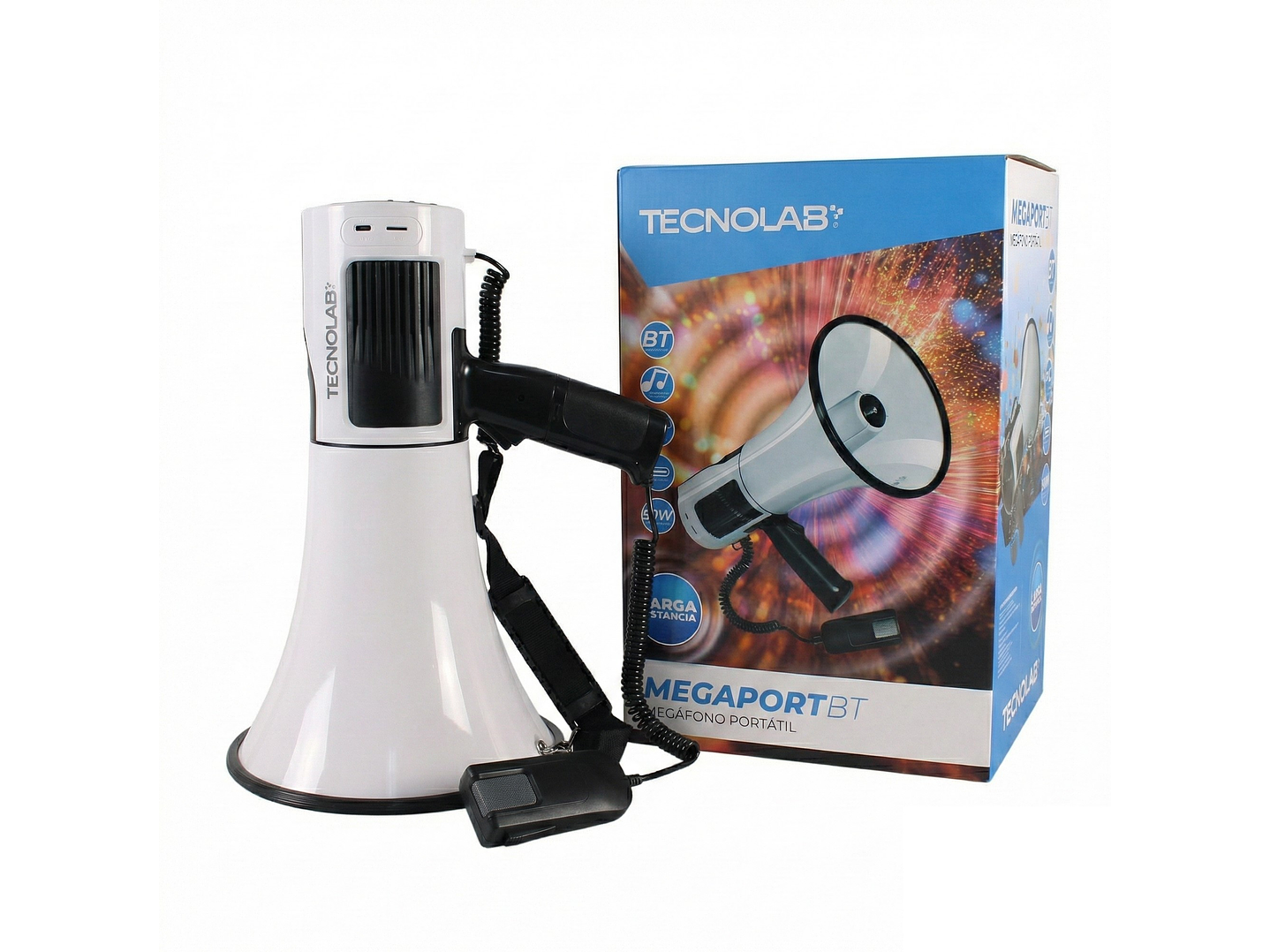 Megáfono Portátil Tecnolab TL852 Recargable BT 50w 400m 6