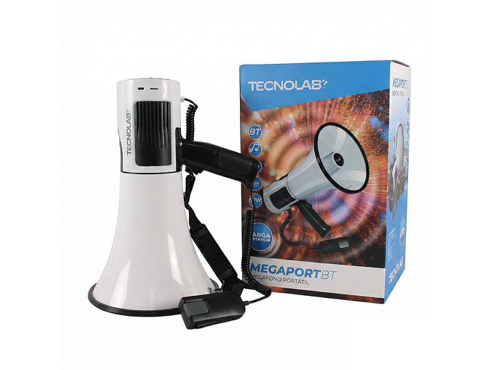 Megáfono Portátil Tecnolab TL852 Recargable BT 50w 400m 6
