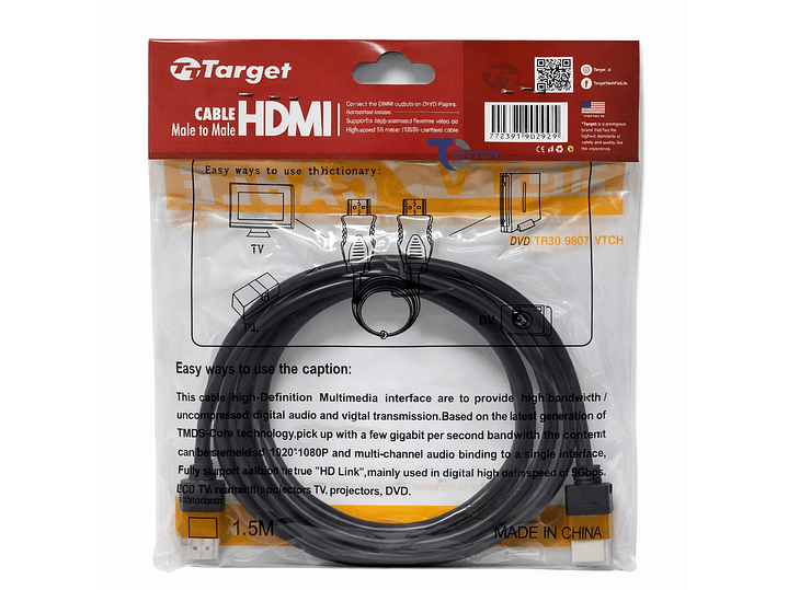 Cable HDMI Target 5 mts Full HD 1.4 2