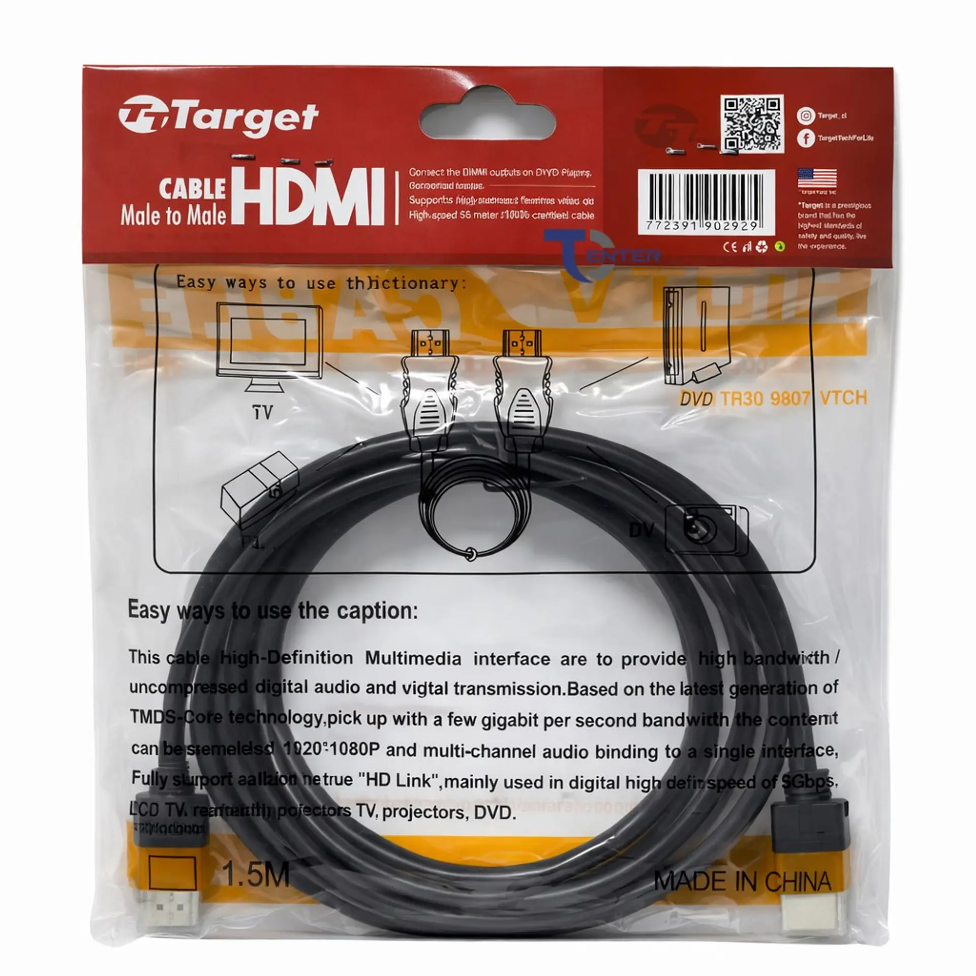 Cable HDMI Target 5 mts Full HD 1.4 2