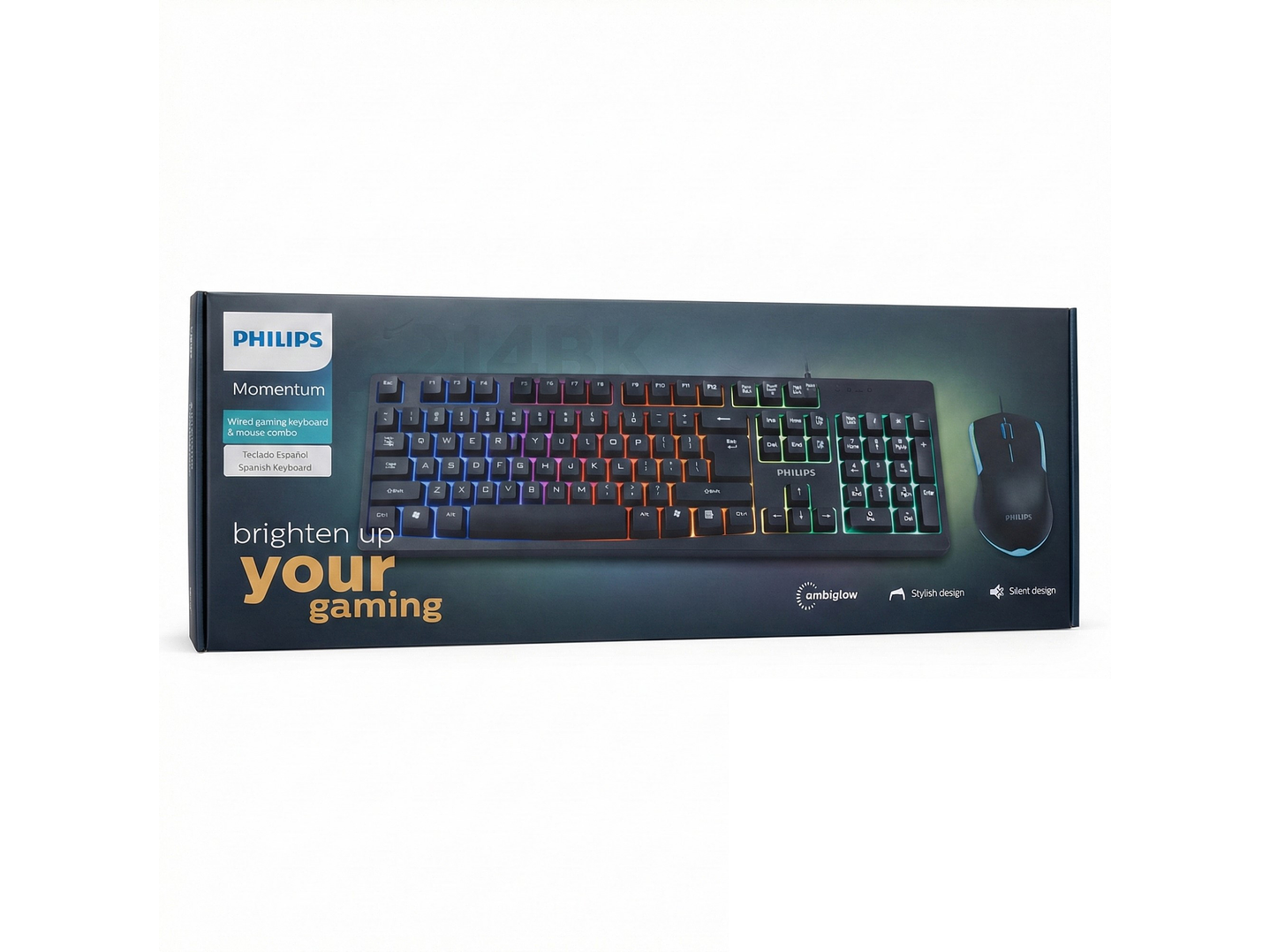 Kit Combo Teclado y Mouse Philips Momentum C214BK SPT6214BK 4