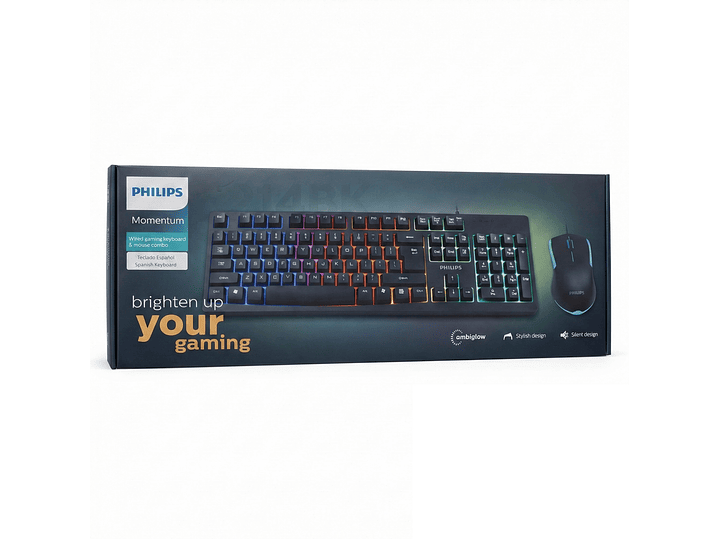 Kit Combo Teclado y Mouse Philips Momentum C214BK SPT6214BK 4
